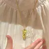 2025 Cobre Blanco Nuevo Estilo Chino Chapado en Oro Palabra Auspiciosa Colgante Estilo Palacio Atrae Riqueza y Trae Fortuna Medalla de Oro Collar para el Año del Zodiaco