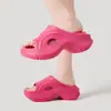 Pantuflas de suela súper gruesa para mujer 2024 Verano nuevo moda de exterior estilo europeo y americano plataforma tipo caca de playa zapatos de comercio exterior transfronterizo