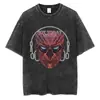 Camiseta Lavada Retro Eddie Munson Camiseta de Monstruo Demogorgon Caníbal Camiseta Oversize para Hombre