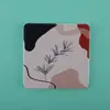 Set de serie de tierra de diatomeas de posavasos redondos y cuadrados, alfombrillas absorbentes y termoaislantes con patrón de animales y plantas estilo japonés
