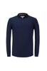 Compra grupal al por mayor en stock boleto adicional bordado logo impresión imagen algodón mercerizado 80 puro azul oscuro manga larga solapa camisa polo