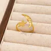Anillos Transfronterizos Europeos y Americanos de Acero de Titanio Colorido, Anillos Abiertos de Acero Inoxidable de Lujo Ligero de Gama Alta, Joyería de Oro de 18 Quilates que No se Desvanece