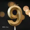 Vela de aniversário Casa da Ópera Número dourado 0-9 sem fumaça Bolo de aniversário Festa Confeitaria Sobremesa Vela Plugável Conjunto