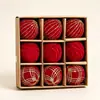 Amazon Cross-Border Novo Conjunto de Bolas de Natal Aveludadas 6cm 9 Peças Decoração de Natal Enfeites de Bola de Natal Decorações Penduradas