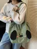 Bolso de hombro lindo y moderno para estudiantes, bolso de mano de moda para mujer estilo coreano, bolsa de mano grande para el día a día