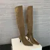 Otoño 2026 Nueva Moda Botas Plegables Apilables de Dos Formas de Usar Tacón Alto Punta Fina Francesa Largas Hasta la Rodilla para Mujer