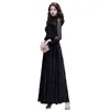 Vestido de Noche Negro Estilo Nuevo 2026 con Cuello Alto, Elegante y Sofisticado para Banquetes, Ceremonias de Mayoría de Edad y Recitales de Piano