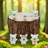 Piezas de Accesorios DIY de Color Sólido para Animales Pequeños, Colgante Hecho a Mano de Perro con Dibujo Lineal de Dibujos Animados, Adorno de Escritorio 3D