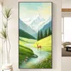 Nueva Pintura Colgante de Lujo Ligero Estilo Chino Pintura Decorativa Vertical para Porche Mural de Paisaje Pintura Colgante de Pared para Pasillo
