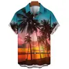 Nova Camisa Masculina Casual de Manga Curta Havaiana para Férias na Praia - Exportação Transfronteiriça - Primavera 2024