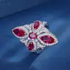 Conjunto de joias da moda estilo europeu e americano safira azul esmeralda vermelho corindo tricolor conjunto de anel e colar