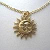 Comércio exterior transfronteiriço Amazon Golden Sun and Moon Tin Charm Tiannu Colar Factory Outlet