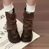 Botas Martin super estilosas de sola grossa e salto grosso para mulheres, novo estilo elegante 2026, amigáveis para baixinhas, emagrecimento, aumento de altura, botas para pernas curtas
