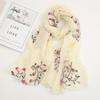 Proteção Solar de Primavera e Verão Toalha de Praia Feminina de Chiffon Bordado Flor de Pêssego Shili Lenço Feminino Elegante Bordado Estilo Chinês St12