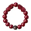 Pulseira de Cinábrio Areia Dourada Roxa Areia do Imperador Pixiu Duplo Pulseira do Ano do Zodíaco Suprimento Vivo Feminino