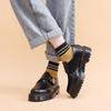 Zapatos Bajos de Cuero Pequeños con Suela Gruesa y Hebillas para Mujer, Cuero Genuino, Estilo Británico, Casual, Estudiantes, Suelas de Plataforma Mediana-Gruesas