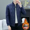 Casaco acolchoado de algodão com forro de fleece 2024 Novo transfronteiriço outono e inverno casaco acolchoado de algodão suéter quente masculino jaqueta casual solta casaco masculino