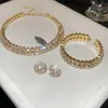 Collar de Borlas de Pedrería Ultra Brillante Europeo y Americano con Perlas, Cadena para Clavícula de Nicho de Lujo Ligero, Accesorio de Fiesta de Alta Gama a la Moda