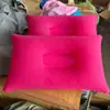 Almohada Inflable Rectangular al por Mayor con Flocado de PVC para Acampar al Aire Libre y Viajes, Almohada Inflable Portátil para el Cuello