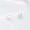 Ouro 14k cravejado com zircônia flor de cinco pétalas fileira dupla fileira tripla espaçador pulseira colar de cristal DIY feito à mão contas de três furos