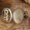 Nuevo Reloj de Bolsillo Vintage Grande Esqueleto Cuarzo Tapa Abatible Colgante de Collar, en Stock para Envío Inmediato