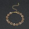Tobillera retro europea y americana de pedrería de alta calidad para mujer, diseño de nicho que no se decolora, estilo de lujo ligero, outlet de fábrica de joyería para el pie
