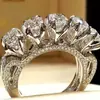 Anillo de compromiso de circonita cúbica de imitación creativa de Zhen Rong, superventas, anillo de boda chapado en plata s925 de moda en eBay.
