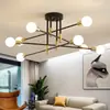 Lámpara de techo exclusiva transfronteriza de estilo nórdico simple para sala de estar, candelabro americano para estudio, dormitorio, lámpara de techo de múltiples cabezales