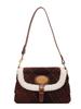 Diseño nicho felpa lanosa 2024 nueva moda de invierno moderna retro a cuadros bolso bandolera para mujer