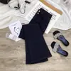 Jeans pitillo mujer primavera nuevo cintura alta elástico corte ajustado casual retro gris cemento pantalones pantalones acampanados