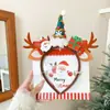 Diadema de Cuernos con Bola de Pelo Roja Navideña Palo Retorcido Otoño e Invierno Diadema de Cuernos de Árbol de Navidad Accesorios Versátiles para el Cabello para Fotos