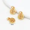 Pingente Banhado a Ouro 14K que Preserva a Cor com a Palavra "Fortuna" Pequeno Pingente para Pulseira Acessório Pulseira DIY Acessórios de Contas Atacado D104