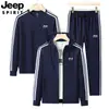 2026 Nuevo Estilo Sudadera de Cuello Redondo para Hombre Estilo Primavera y Otoño Talla Grande Deportiva Casual Sudadera Chaqueta Pantalones Conjunto de Tres Piezas