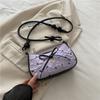 Bolso de Color Contrastante con Lazo Rosa en Forma de Media Luna Otoño 2025 Nuevo Dulce y Fresco Sexy Nicho Bolso de Hombro Cruzado Bajo el Brazo
