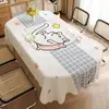 Mantel Ovalado Impermeable, Resistente al Aceite, No Requiere Lavado, Anti-Quemaduras, Mantel para Mesa de Comedor Ovalada, Nuevo Mantel Estilo Cartoon Ins 2025