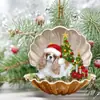 Colgante de Árbol de Navidad Transfronterizo Cachorro Durmiendo Acrílico Plano Perro de Dibujos Animados Decoración Navideña 2023 para el Hogar