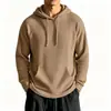 Jaqueta com capuz de malha waffle outono/inverno nova, europeia e americana, moletom com capuz casual de caimento solto e manga longa masculino, moletom masculino