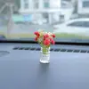 Internet Celebrant Fresh Vaso Flor Casa de Bonecas Mini Simulação Interior Do Carro Console Central Decoração Enfeites de Carro Espelho Cruzado