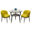 Juego de Mesa y Sillas de Recepción y Negociación de Lujo Ligero para Apartamentos Pequeños, Mesa de Comedor para Tiendas de Té de Leche, Cafeterías y Juego de Mesa Redonda Pequeña para Balcón