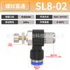 Válvula de Mariposa Reguladora de Velocidad de Tubo de Aire Limitadora de Flujo Unidireccional Cilindro Sl4-M5/6-01/8-02/10-03 Conector Rápido Neumático