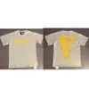 Camiseta de Verano Clásica de Manga Corta para Hombre Vlone Fog Mosaico Estampado Reflectante Marca de Moda V Grande Ajuste Holgado