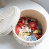 Cesta de armazenamento de corda de algodão nórdico com tampa Desktop Storage Box Basket Key Supplies Tecido Maquiagem Cesta Cesta Underwear
