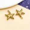 Acero inoxidable al vacío electrochapado color oro acero hueco estrella de mar, caballito de mar, caracola, pez tropical colgante accesorios para joyería DIY
