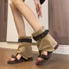 Botines de plataforma gruesa para mujer 2026 nuevo estilo de verano para mujeres petite, sandalias romanas de plataforma que aumentan la altura con hebilla de cinturón