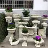 Maceta de Columna Romana Estilo Europeo, Decoración Exterior Romana Retro Europea, Exhibición de Balcón, Sala de Estar Patio Recto Metabo