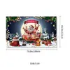 Tela de telón de fondo navideño más vendida de Temu transfronteriza, impresa en alta definición con diseños de Papá Noel y muñecos de nieve, una serie de telones de fondo decorativos festivos