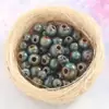 Acessórios de Joias Jingdezhen Pulseira de Contas Cerâmicas Verde Esmeralda Material para Colar Contas Soltas Redondas Contas Retrô Material para DIY