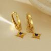 Brincos pendentes Beiana estilo retrô europeu e americano estrela safira fivela de orelha moda feminina leve luxo high-end brinco de diamante