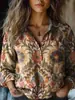 (Nova Cor) Moda Cruzada Nova Amazon Primavera/Verão 2025 Feminino Europeu e Americano Versátil Estampado Casual Gola Lapela