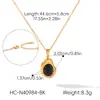 Nuevo Collar de Acero Inoxidable Oro de 18K Forma Irregular de Frijol Colgante de Piedra Natural Cadena Clavicular Versátil de Lujo Ligero para Mujeres